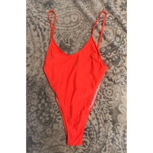 Bright Orange High Cut One Piece